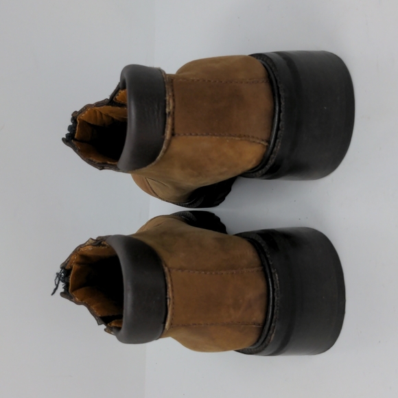 Cole Haan Leather Ankle Booties Chunky Heel Zipper Closure Brazil Brown Size 7B - Picture 7 of 14
